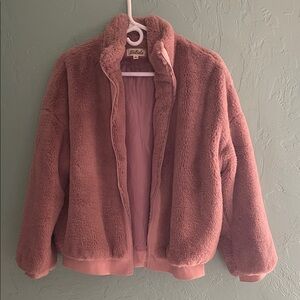 Listicle Pink Faux Fur Jacket- M